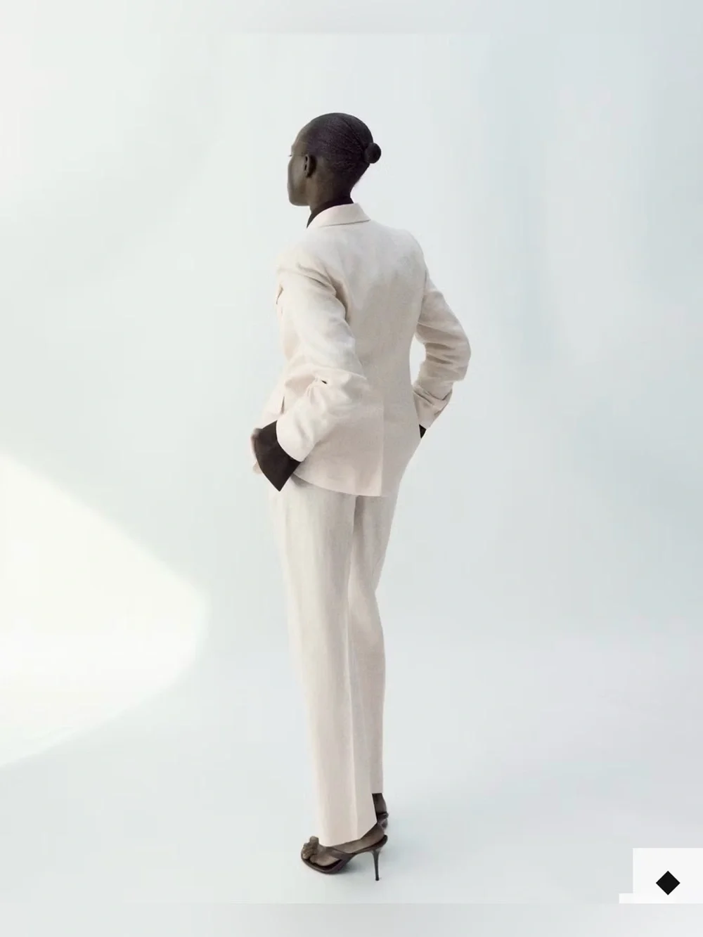 Mango Linen Suit Trousers Womens Straight Leg Pants size 8